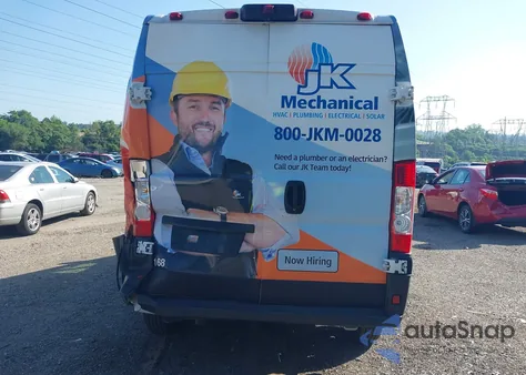 2023 Ram Promaster 2500 High Roof 136 Wb from USA, damaged, VIN 3C6LRVCG1PE509015